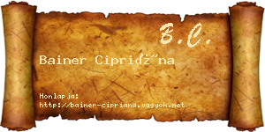 Bainer Cipriána névjegykártya